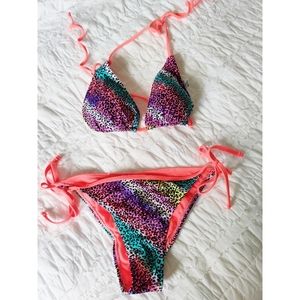 F21 Multi-colour leopard print bikini